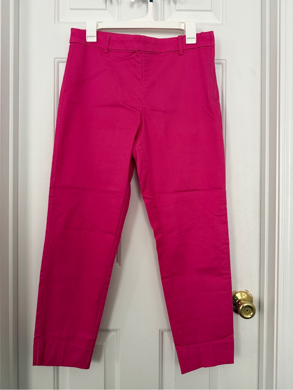 H&M Women’s Bright Pink Straight-Leg Side-Zip Pants Size 12